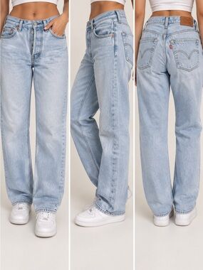 Levi’s Premium Ribcage Straight High Rise Light Wash Jeans W26 L27